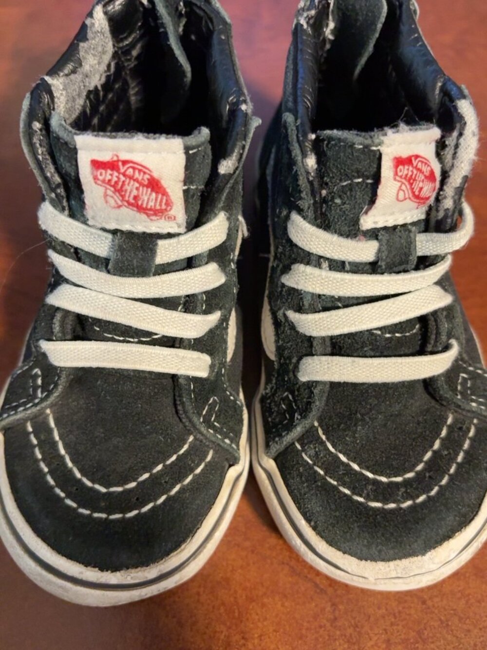 Vans Sk8-Hi Zip Toddler 5.5 Black White High Top Sneakers Shoes EU 21.5